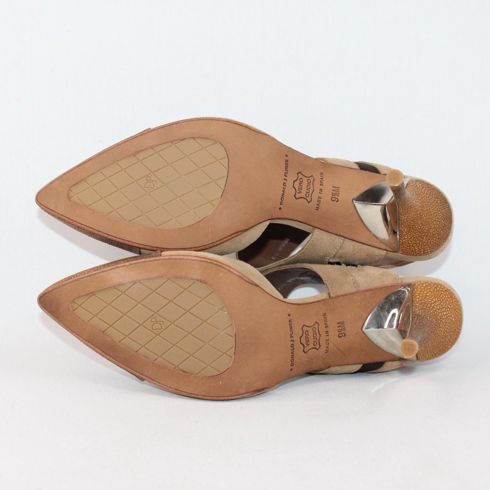 Donald J. Pliner Camel Brown Stingray Brava Stiletto Heels #130 - Picture 8 of 10